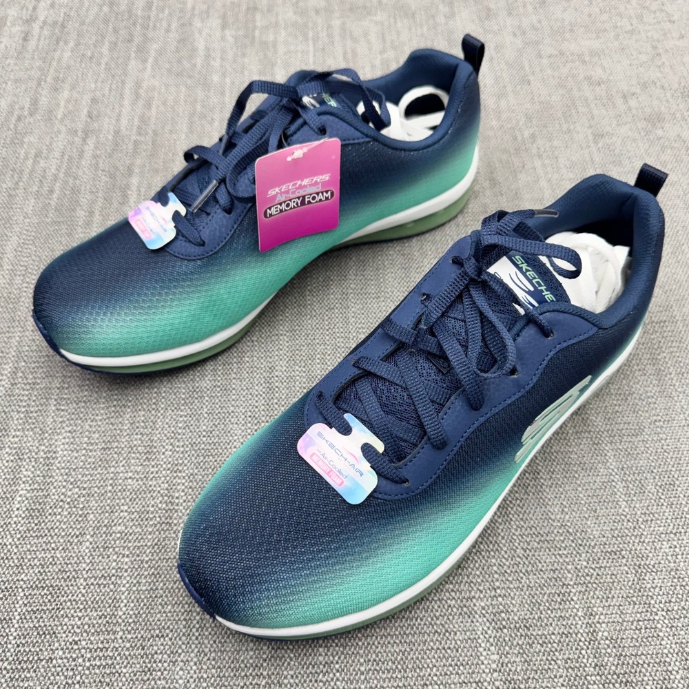 Skechers Skech-Air Element Womens 11 Navy Green Ombre Memory Foam Sneakers NWT